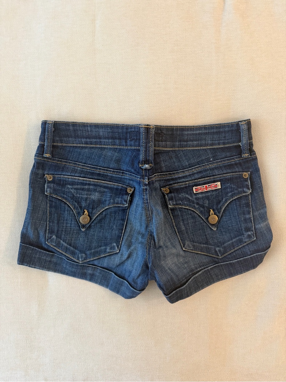 Hudson Jeans dark blue denim cuffed jean shorts